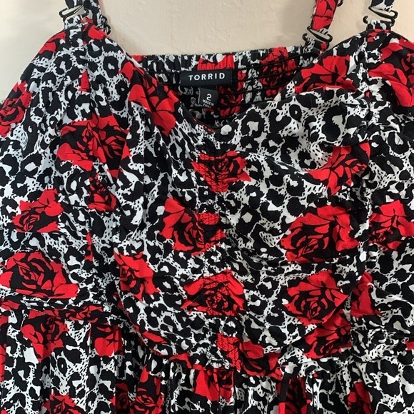 Torrid Skater Dress Roses and Leopard Print Size 2X - Picture 5 of 8